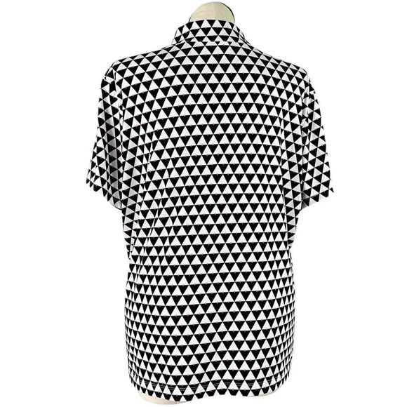 Tail 1/4 Zip Top Women 3X Black White Golf Tennis Short Sleeve Mock Neck Stretch - Picture 7 of 8
